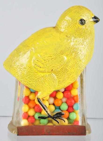 Appraisal: Glass Full Body Chicken Candy Container Description Original tin bottom