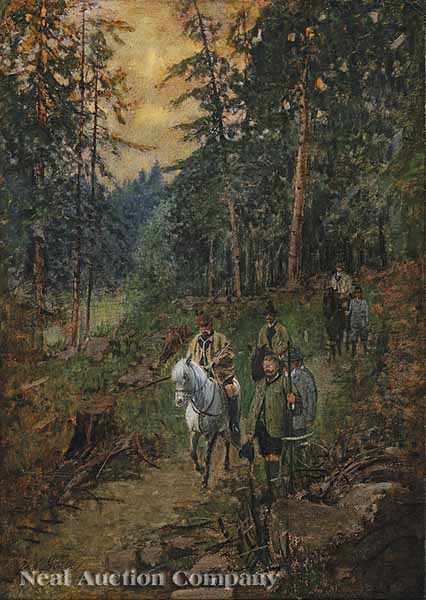 Appraisal: Johann Nepomuk Geller Austrian - Hunting in the Waldersee Forest