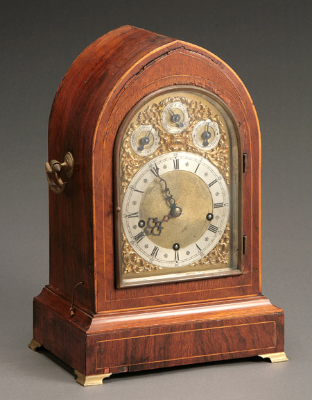 Appraisal: German Satinwood Inlaid Rosewood Bracket Clock Winterhalder Hofmeier Early th