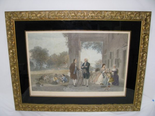 Appraisal: Hand colored engraving by Tho Oldham Barlow titled The Home