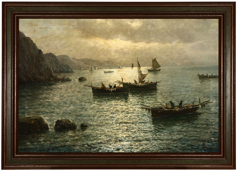 Appraisal: Vincenzo D'Auria - Fishing boats off the coast of Capri