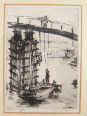 Appraisal: Henry Rayner - A signed print titled 'Chelsea Bridge' signed