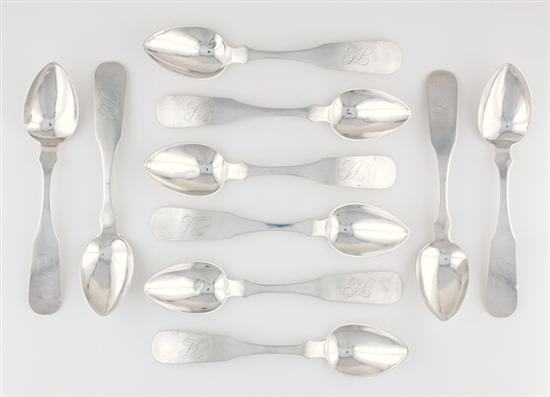 Appraisal: Set of Southern coin silver spoons JM Smith Nashville Tennessee