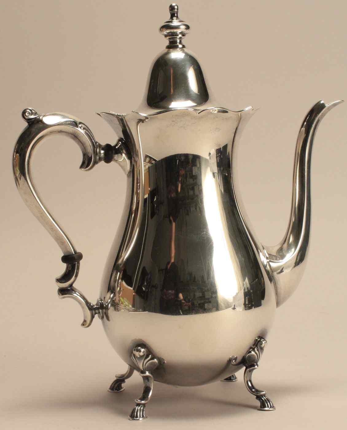 Appraisal: WALLACE SILVERSMITHS STERLING SILVER COFFEEPOTIn the Grand Colonial'' pattern Height