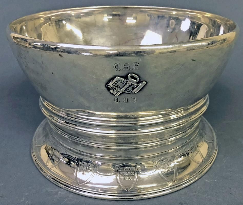 Appraisal: Scroll and Key Society Sterling Silver Punch Bowl Tiffany Co