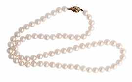 Appraisal: A - mm cultured pearl necklace of pink hue with