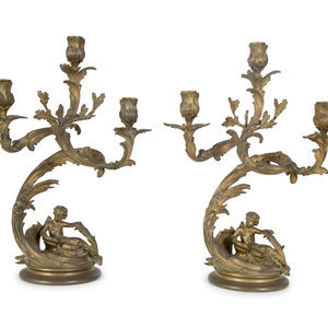 Appraisal: A Rococo Style Gilt Bronze Three-Light Wall Sconce and A