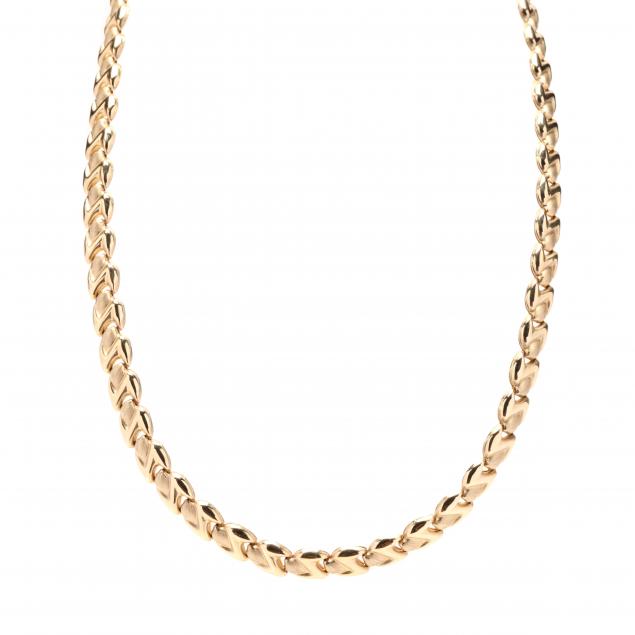 Appraisal: Gold Necklace Aurafin Necklace with high polish and satin finish