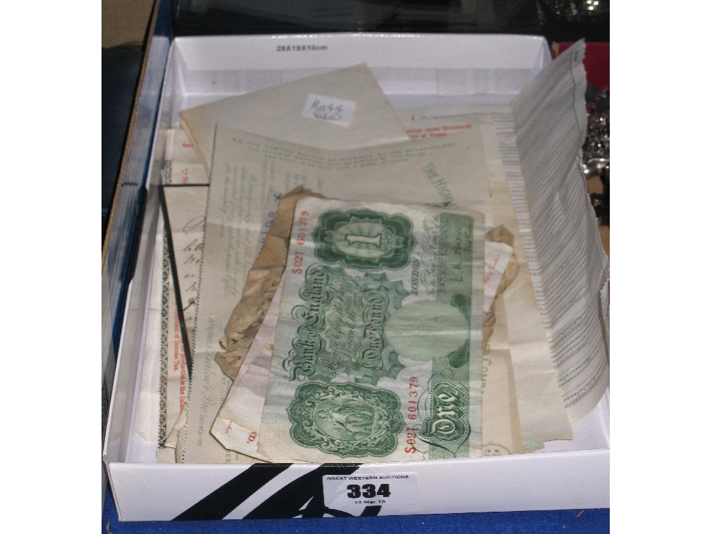 Appraisal: Box of banknotes and ephemera