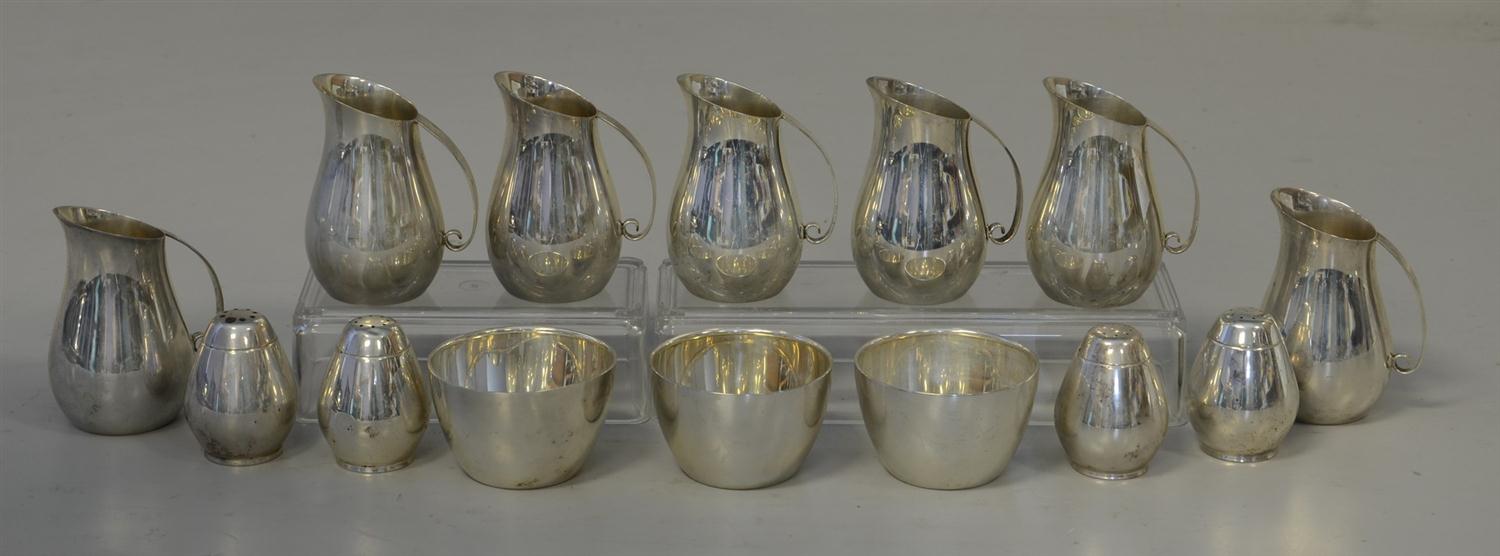 Appraisal: Sterling Silver pieces including Lunt Cream Pitchers H Matching Sugar