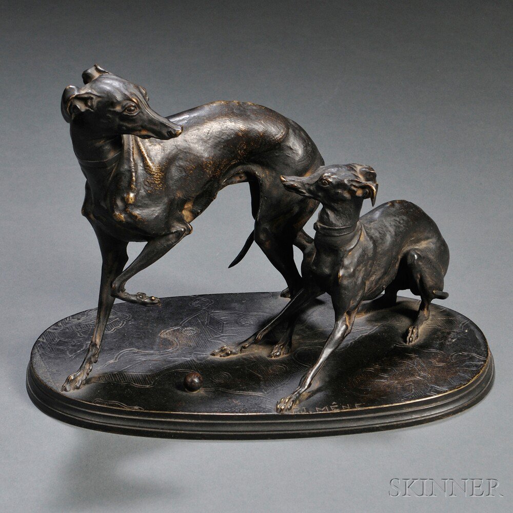 Appraisal: After Pierre Jules Mene French - Bronze Figure of Two