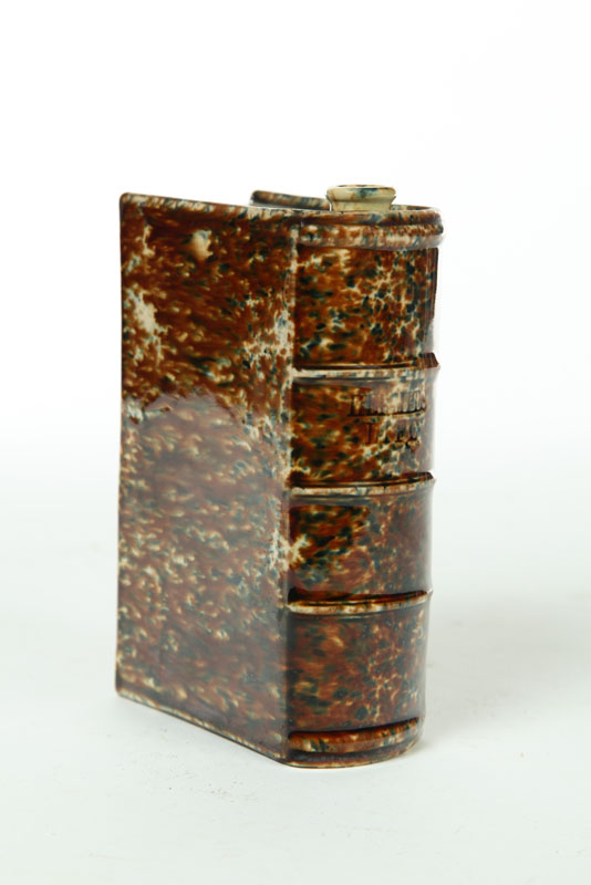 Appraisal: BENNINGTON BOOK FLASK Vermont mid th century Flint enamel with