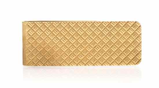 Appraisal: A Karat Yellow Gold Textured Money Clip Stamp K maker's