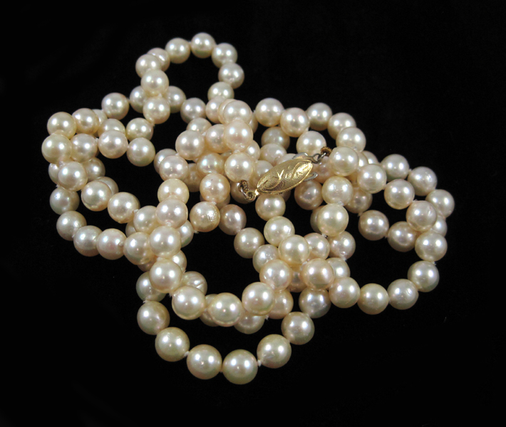 Appraisal: ROPE LENGTH WHITE PEARL NECKLACE measuring - inches in length