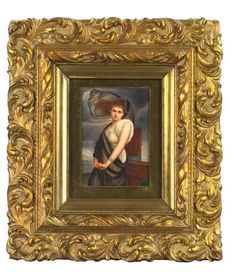 Appraisal: Fine Hand-Painted Royal Berlin KPM Porcelain Plaque of The Slave