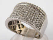 Appraisal: An carat white gold pave set diamond ring estimated diamond