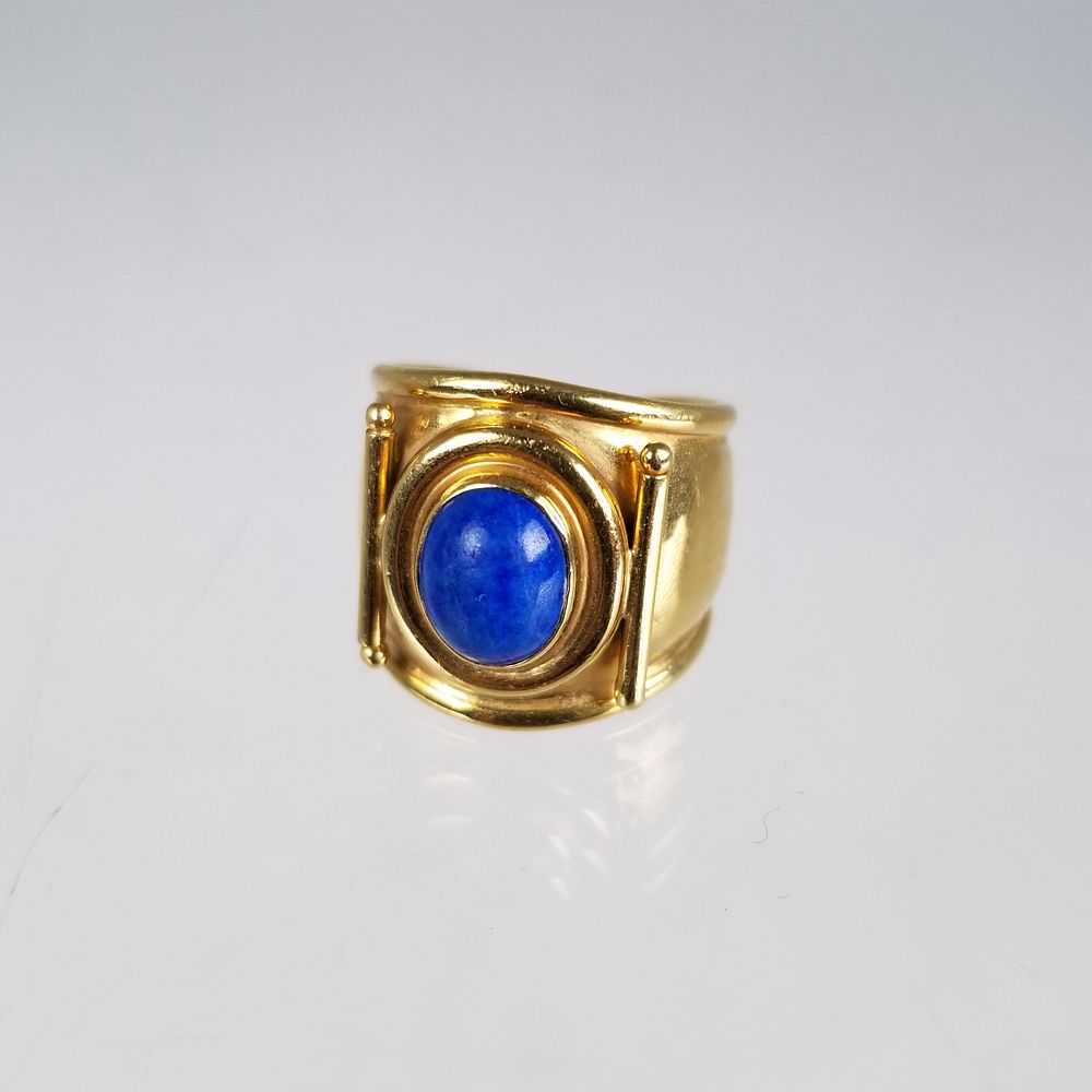 Appraisal: K Gold Lapis Ring K Gold Lapis Ring Stamped inside