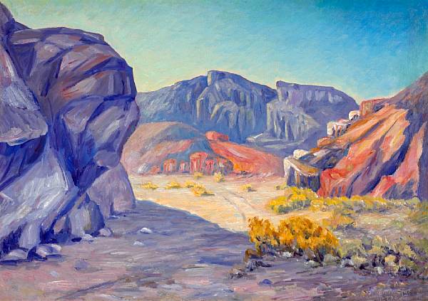 Appraisal: John A Dominique American - Red Rock Canyon signed and