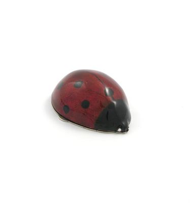 Appraisal: An Austro-Hungarian silver mounted enamel ladybird snuff box circa plain