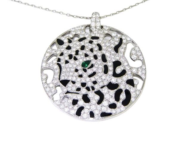 Appraisal: Cartier Panther Medallion Pendant Retail Important Cartier Panther k White