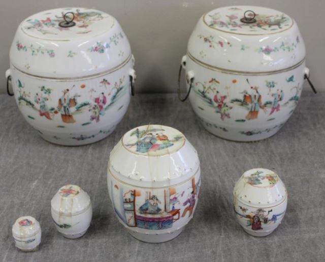 Appraisal: Antique Vintage Chinese Porcelain Lot Includes a pair of signed