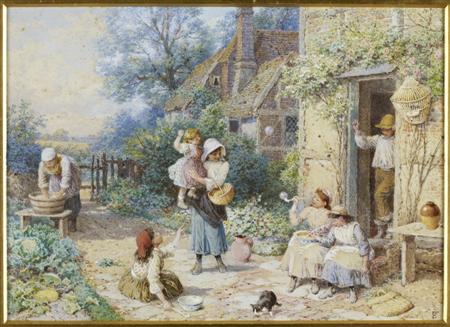 Appraisal: MYLES BIRKET FOSTER R W S BRITISH - BLOWING BUBBLES