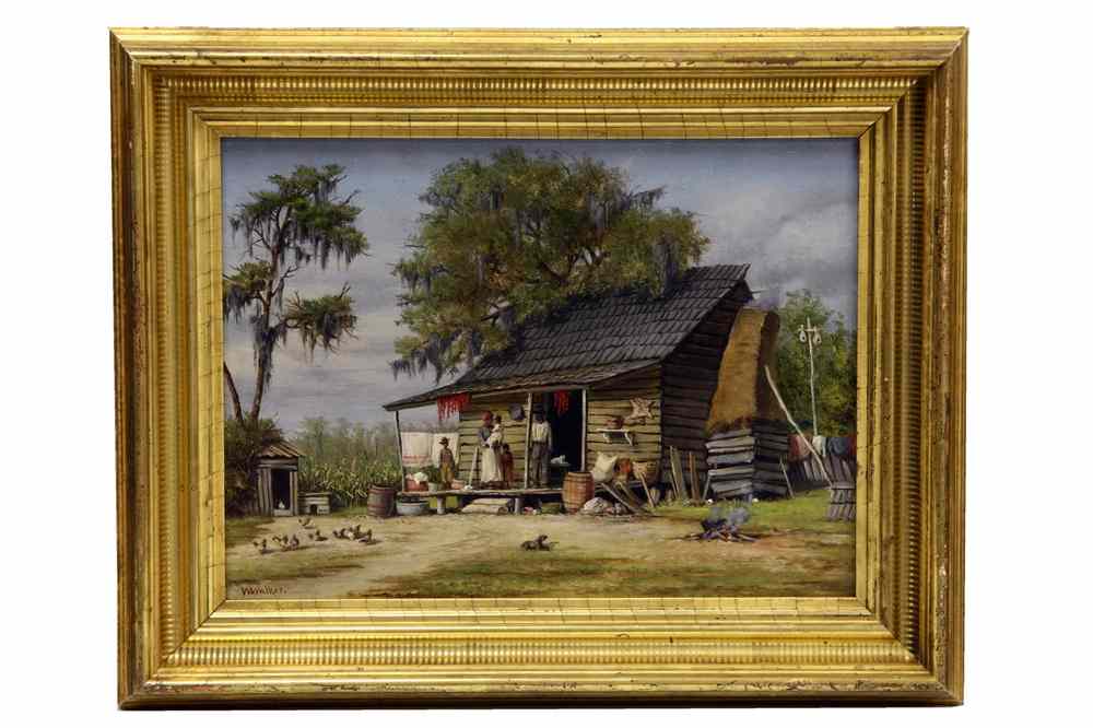 Appraisal: OOB - South Carolina Slave Cabin by William Aiken Walker