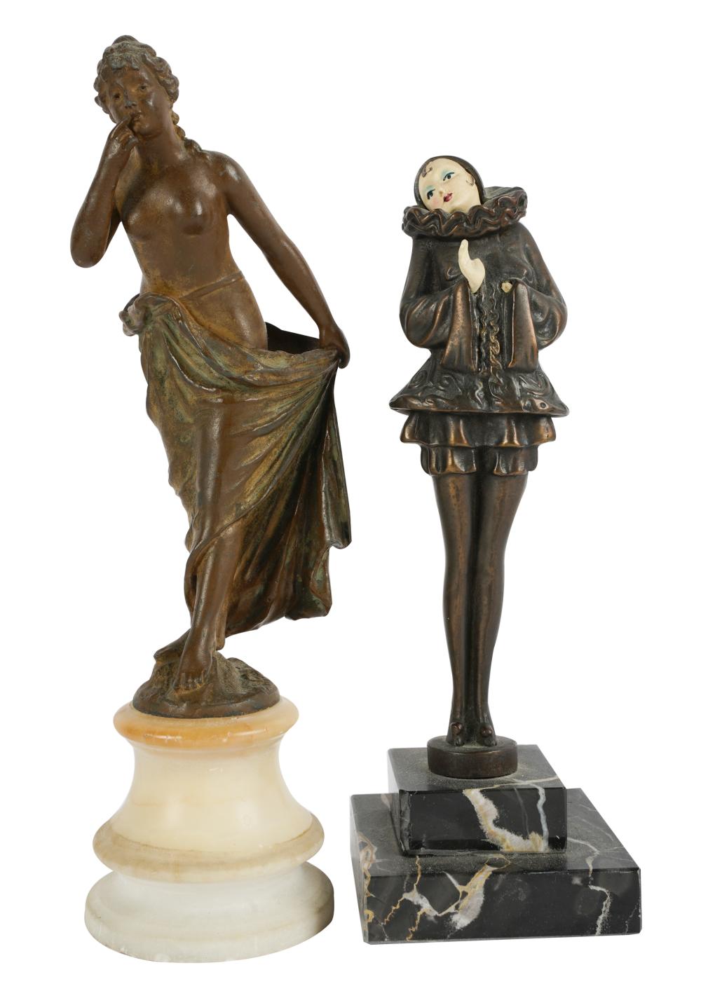 Appraisal: TWO FIGURESeach mounted to marble base each unsigned the first