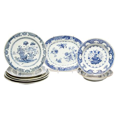 Appraisal: Group of Eight Chinese Blue and White Glazed Porcelain Plates