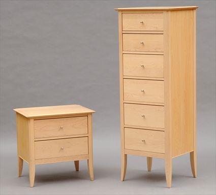 Appraisal: Baronet Beechwood Semainier and Night Stand Stamped inside nightstand drawer