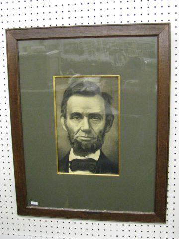 Appraisal: Victorian Lithograph of Abraham Lincoln oak frame