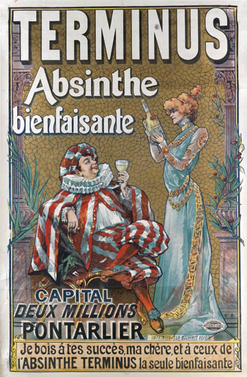 Appraisal: FRANCISCO TAMAGNO - TERMINUS ABSINTHE BIENFAISANTE Circa x inches x