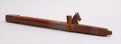 Appraisal: EASTERN PLAINS FLUTE With horse head carving x in See