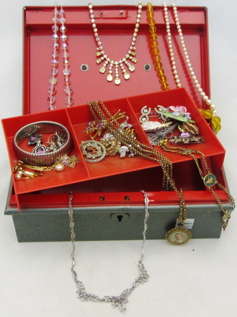 Appraisal: A collection of mostly costume jewellery including a Royal Worcester