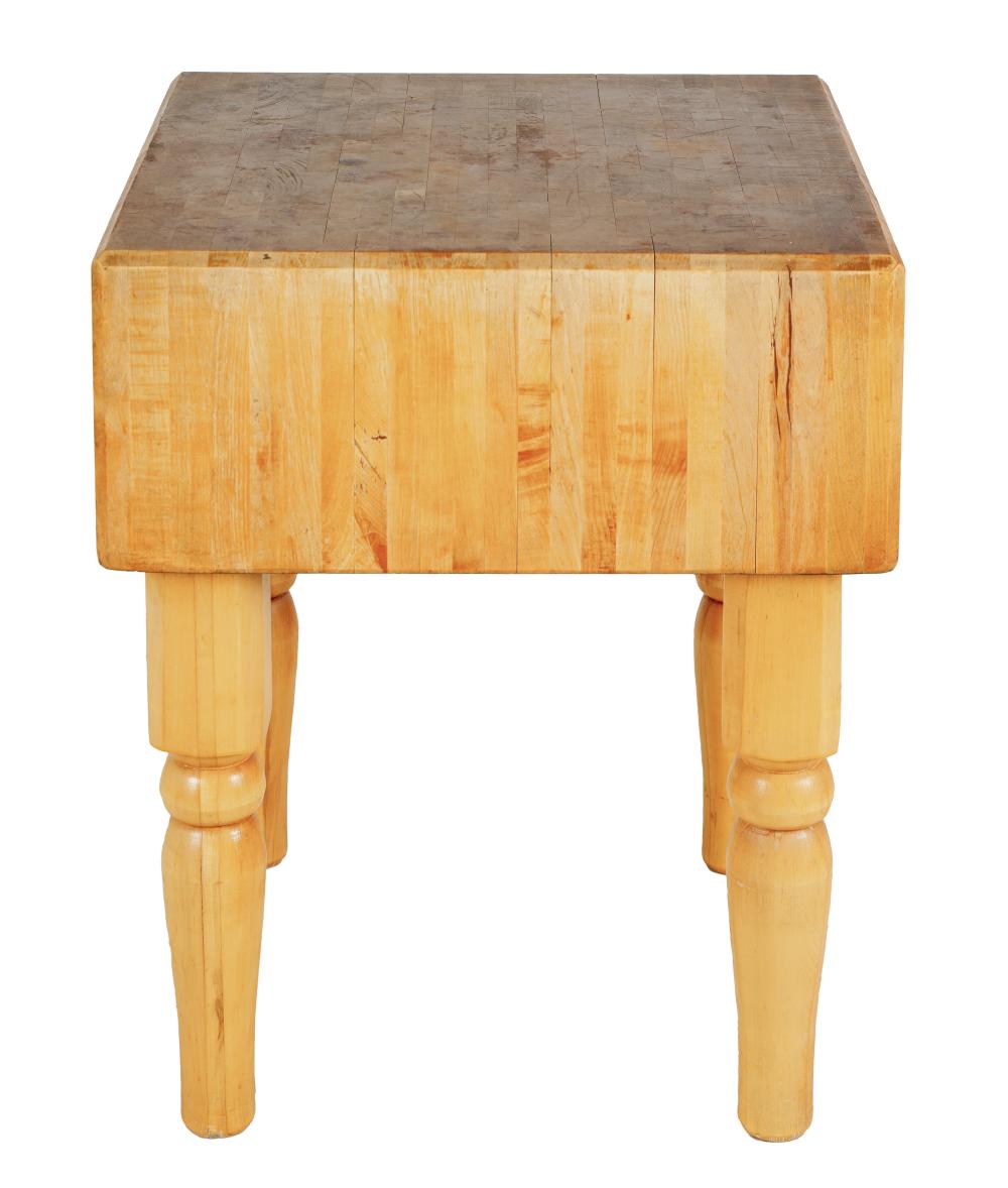 Appraisal: BUTCHER BLOCK TABLEmodern inches square inches high Condition