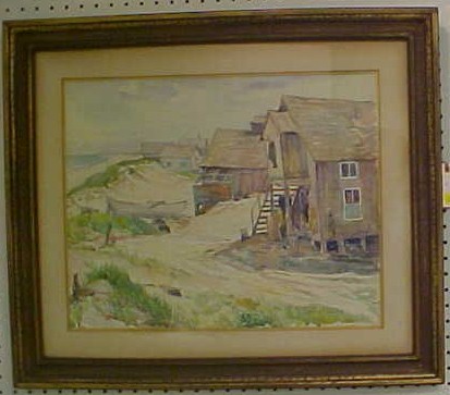 Appraisal: Victor Julius American - water color of shoreline and beach