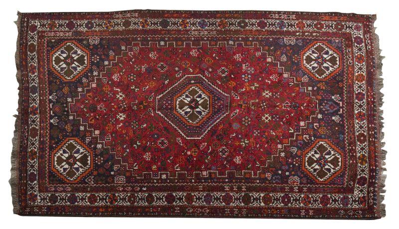 Appraisal: Persian Shiraz Qashgi Rug hand-tied wool on wool base having