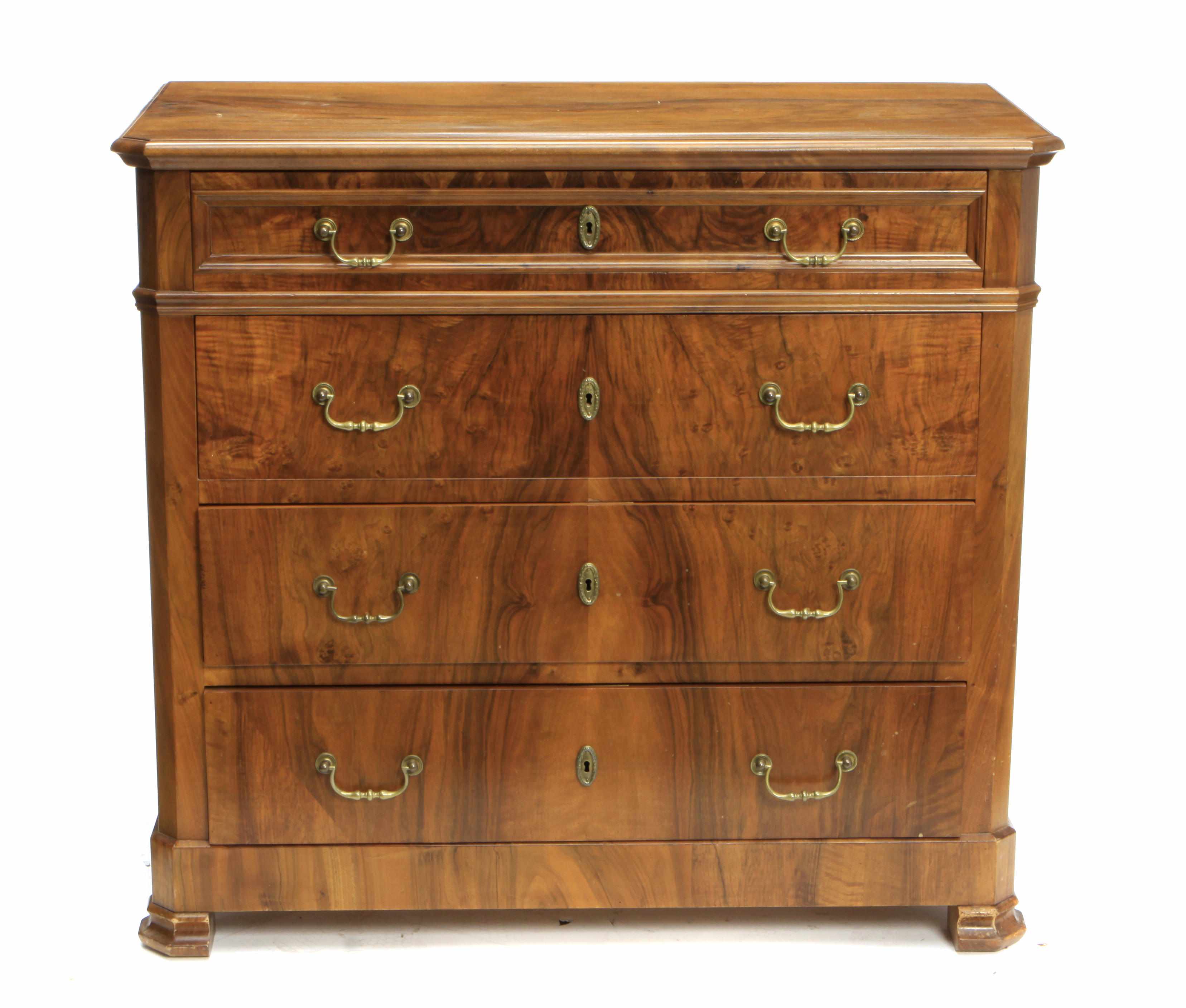 Appraisal: A Biedermeier walnut chest of drawers first half th centuryheight