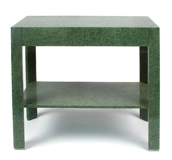 Appraisal: A contemporary faux shagreen lacquered side table height in width