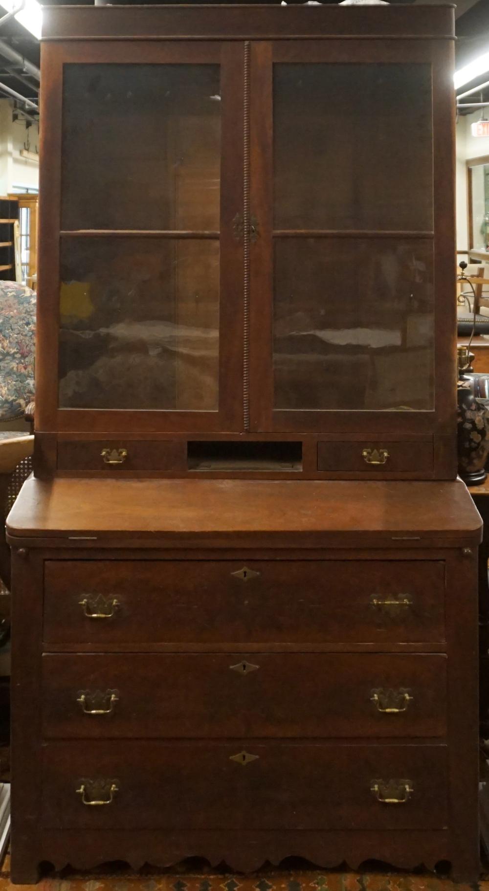 Appraisal: VICTORIAN MAHOGANY SECRETARY BOOKCASE X X IN X X CM