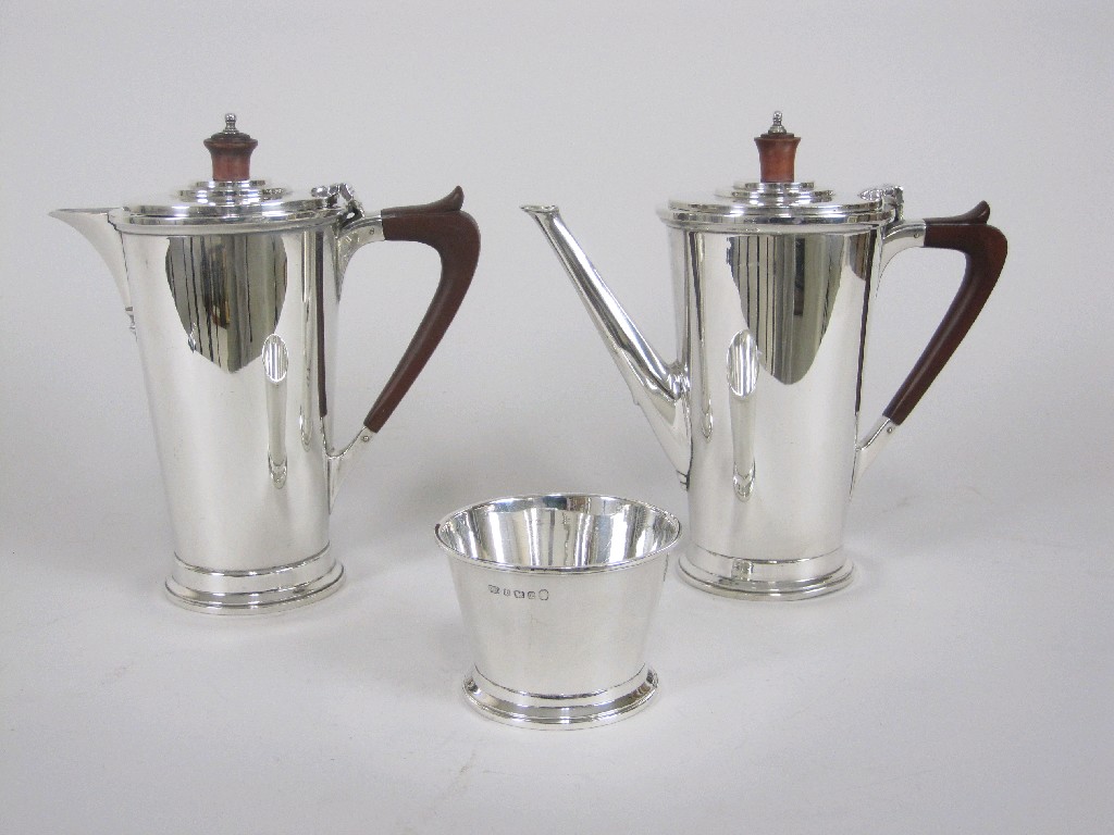 Appraisal: A George V Edward VIII Art Deco three piece Tea