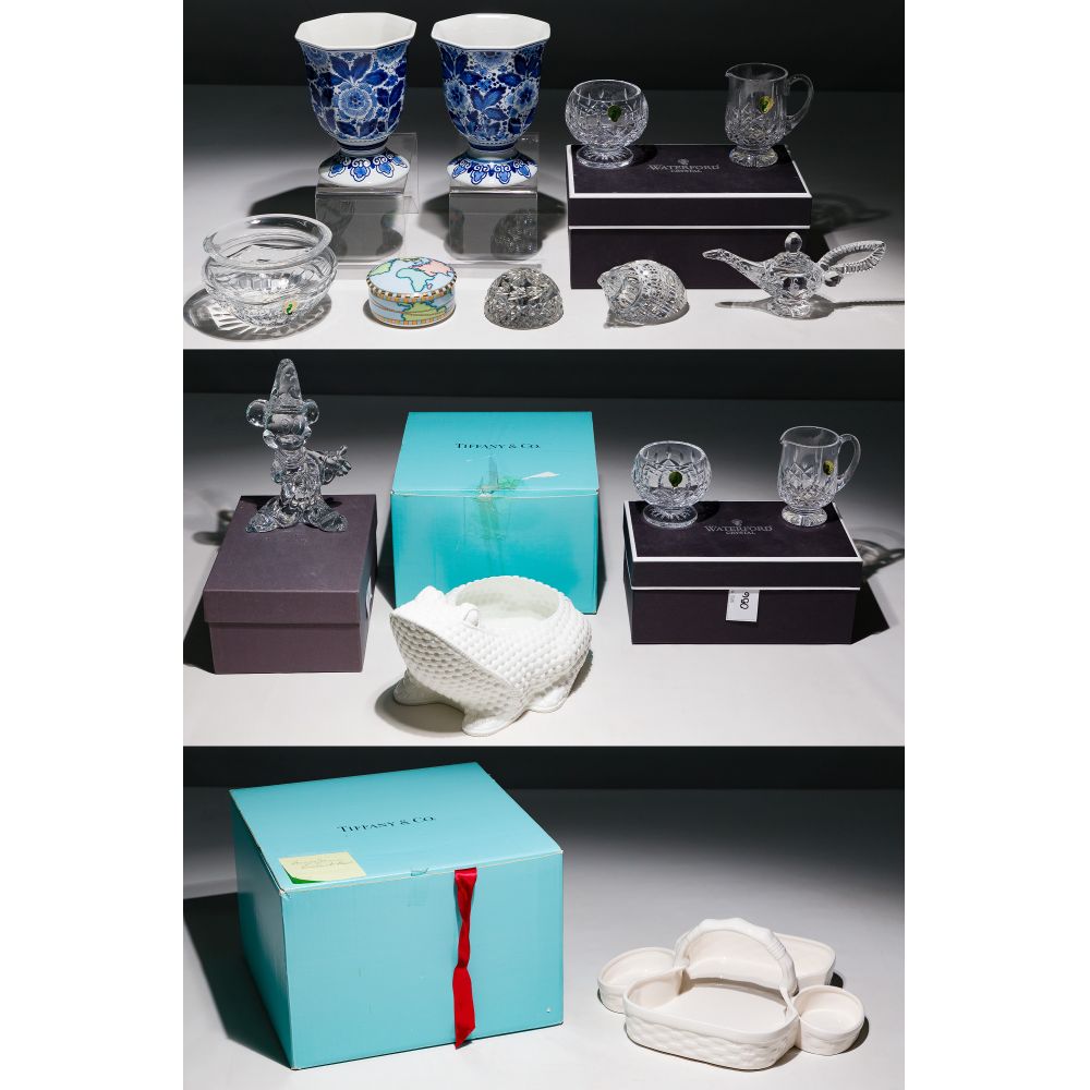 Appraisal: WATERFORD CRYSTAL AND TIFFANY ASSORTMENT items including by Waterford Lismore