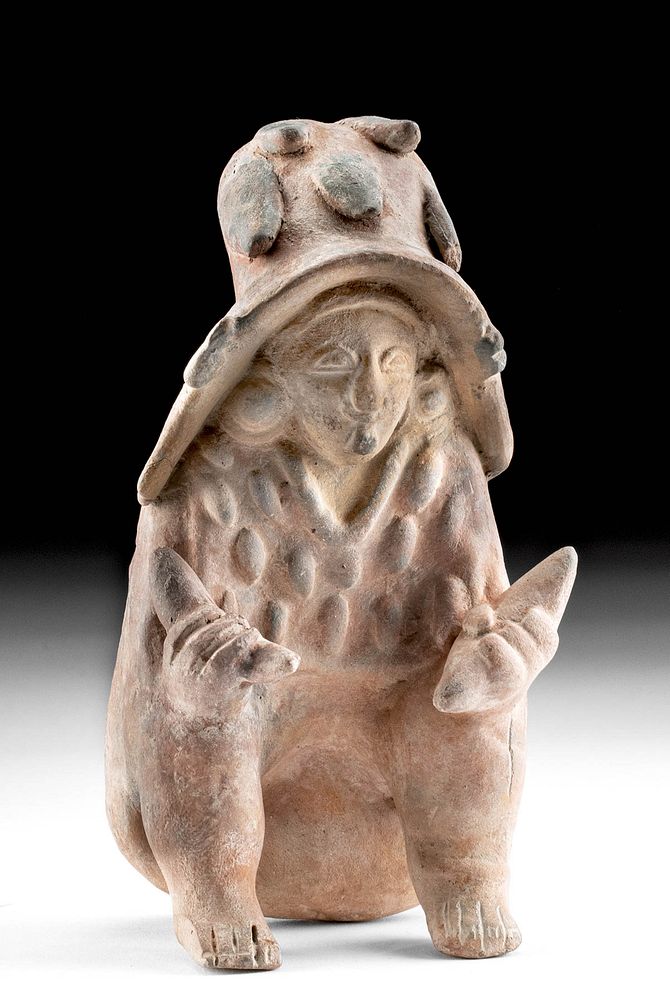 Appraisal: Jamacoaque Pottery Seated Female Figure Pre-Columbian Ecuador Jamacoaque also Jama