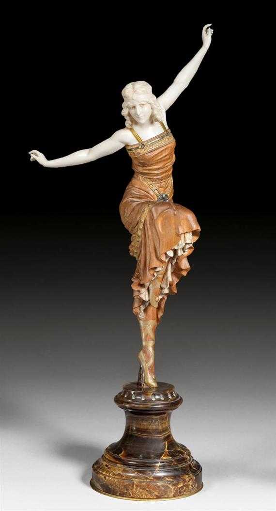 Appraisal: PHILIPPE PAUL - SCULPTURE Russian Dancer circa Carved wood and