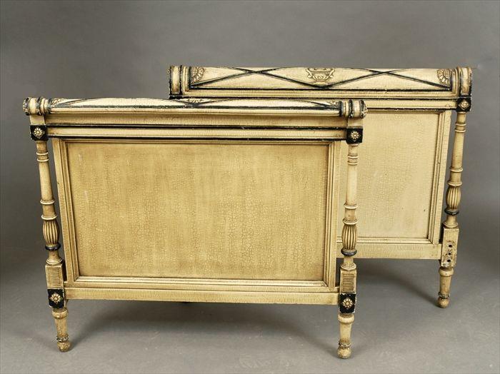 Appraisal: Directoire-Style Painted Single Bed x in Provenance from an estate