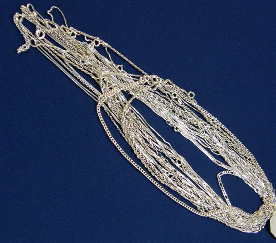 Appraisal: Twenty silver chains oz