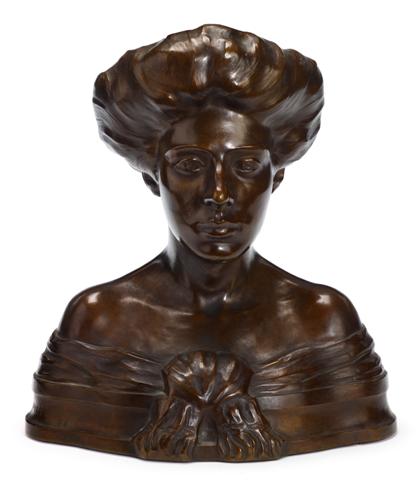 Appraisal: Herbert Clark Jr - bronze bust of young woman