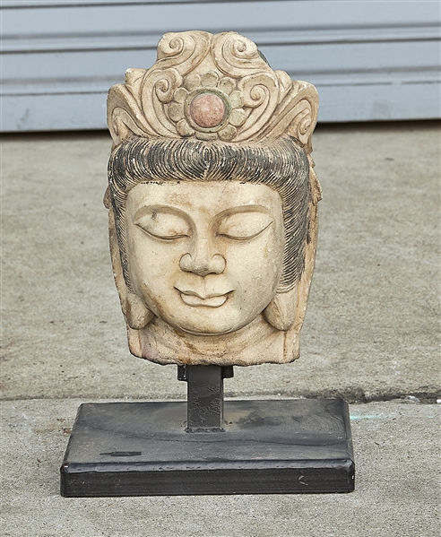 Appraisal: Chinese marble head of a figure x x approx Condition