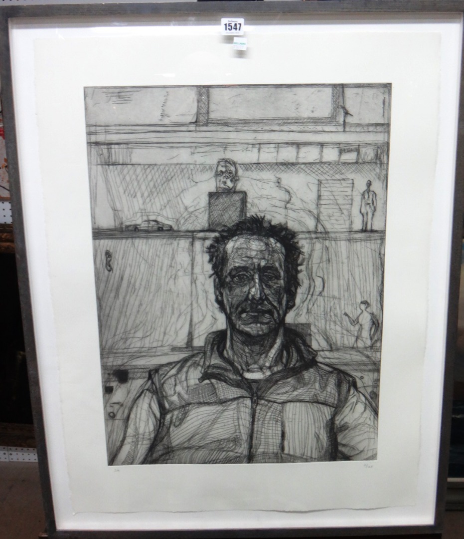 Appraisal: Sean Henry b Portrait study of a man etching signed