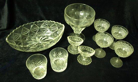 Appraisal: A pair of pedestal salts and sundry glass